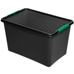 GoodHome Ulmus container met deksel 60 l met wielen