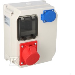 Stationair kunststof schakelbord, type "Mikolajki", M25 ingang, 16/5 GS uitgang, zonder IP44 bescherming, 9013115W