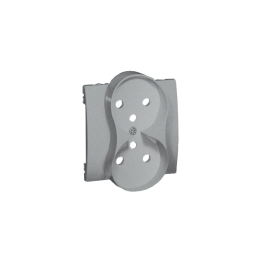 Deksel van dubbel geaarde contactdozen aluminium metallic Simon Classic - MGZ2MP/26