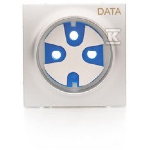 Afdekking + sleutel voor DATA-aansluiting, mat zilver, SIMON54 DGD1P/43