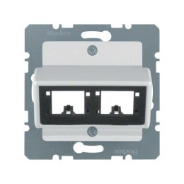 Frontplaat voor 1 of 2 1-kr ReichleDe-Massari modules Alu mat Berker B.Kwadrat/B.3/B.7 - 14721404