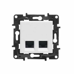 Dubbel afgeschermd 2xRJ45 cat.6 STP computercontactdoos Wit Legrand Niloe Step - 863166