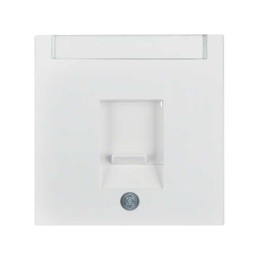 Enkel stofbeschermend frontje met opschrift veld Berker B.Kwadrat Wit glans - 11708989