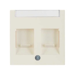 Dubbele stofbeschermende frontplaat met opschriftveld Crème glans Berker B.Kwadrat - 11818982