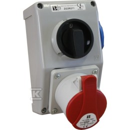 Installatiekit IP44 0-I,16 A,3P+N+PE,2XP+N+PE, M25 ZI24\R211 wartel