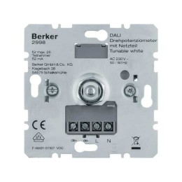 DALI draaipotentiometer met geïntegreerde voeding, Afstembaar Wit (mechanisme) Berker one.platform - 2998
