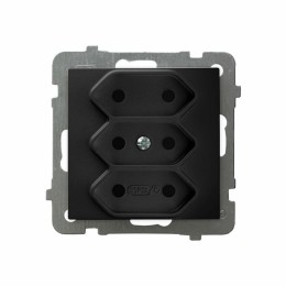 Drievoudig stopcontact EURO Zwart Metaal - GP-3G/m/33 As