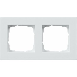 Dubbel afdekraam (vlakke montage) Wit mat Gira E2 - 0212225