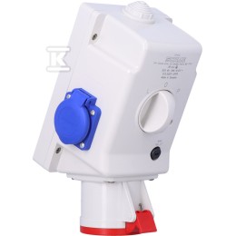 Opbouwstopcontact OPTIMA-COMBI 3P+N+E 32A + 2x230V met schakelaar L-0-P 513.3257-2FFR