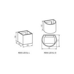 LED REKA gevelarmatuur EL 7W-O-GR 7W 4000K b.neutraal IP-54 Graphite Kanlux - 28991
