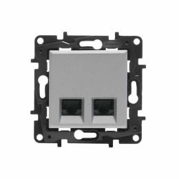 Dubbel afgeschermd 2xRJ45 cat.6 STP Aluminium computercontactdoos Legrand Niloe Step - 863366