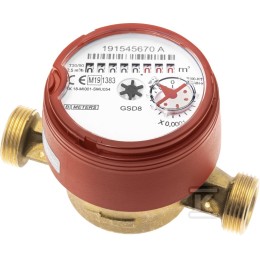 BMETERS GSD8-I watermeter, 3/4 inch DN20 4 m3/h warm water, aansluiting 1 inch, R100/R50 8IA00C24SSDIVS