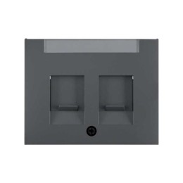 Dubbele stofdichte afdekplaat met labelveld Antraciet mat Berker K.1 - 11827006