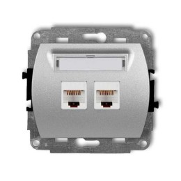 Dubbel stopcontact cat.6 Zilver Metaal Karlik Trend - 7GK-4